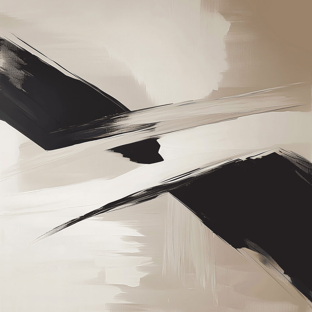 Schwarze Pinselstriche auf Sand — ganzes Design
