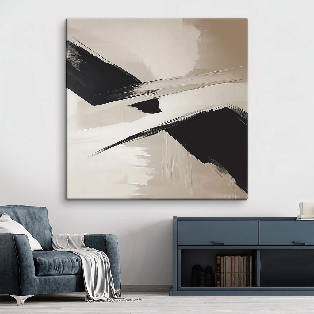 Schwarze Pinselstriche auf Sand — Interieur 2