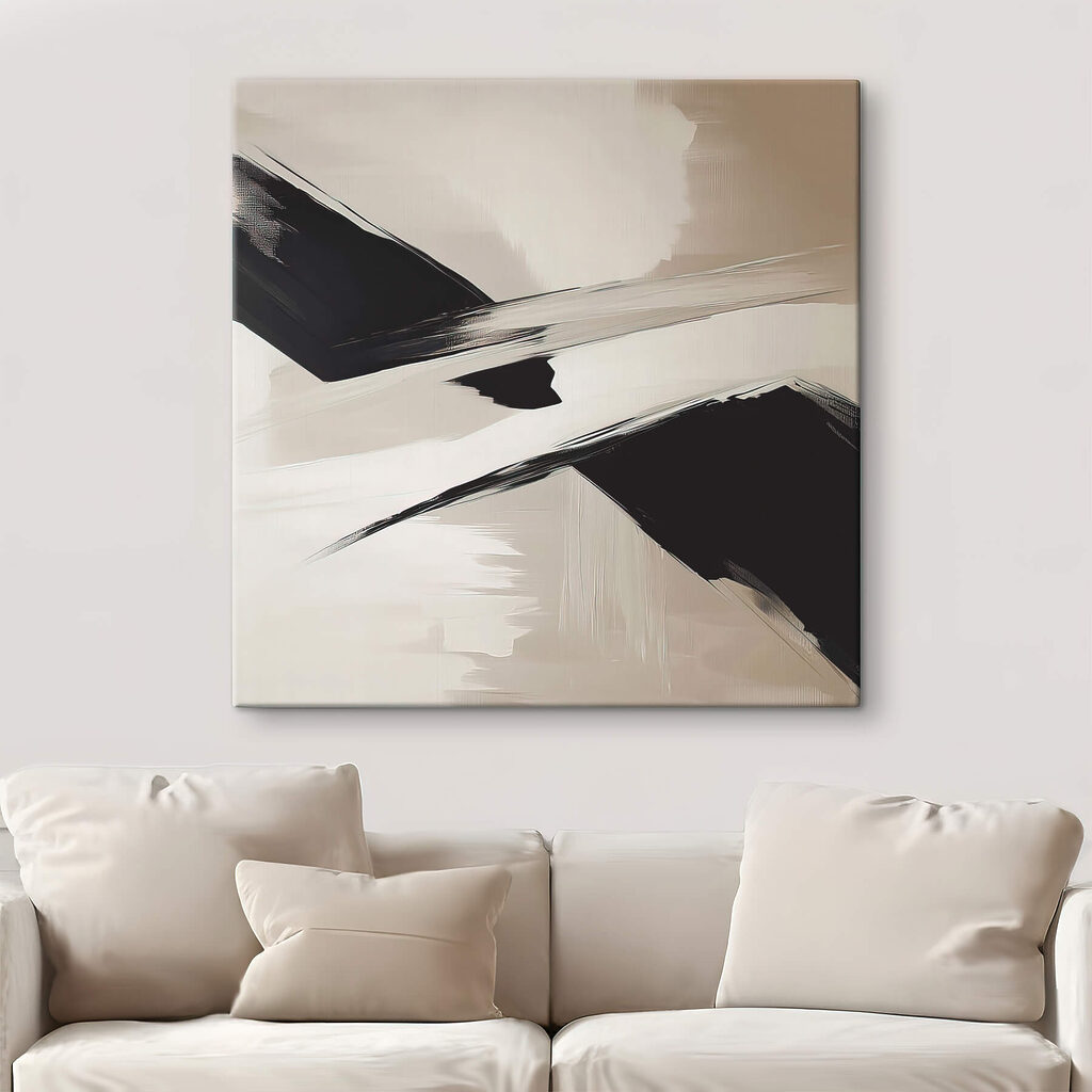 Schwarze Pinselstriche auf Sand — Interieur 3