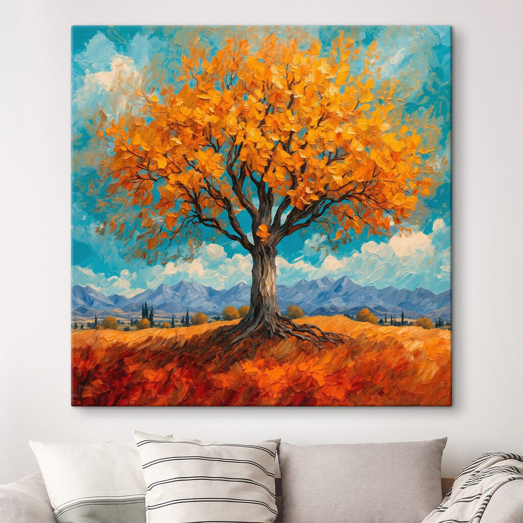 Orangefarbene Krone über Blau — Interieur 1