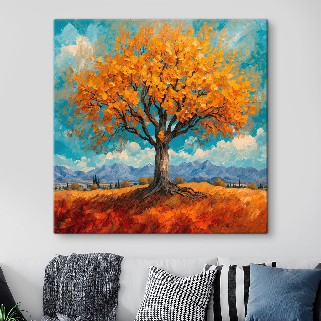 Orangefarbene Krone über Blau — Interieur 2
