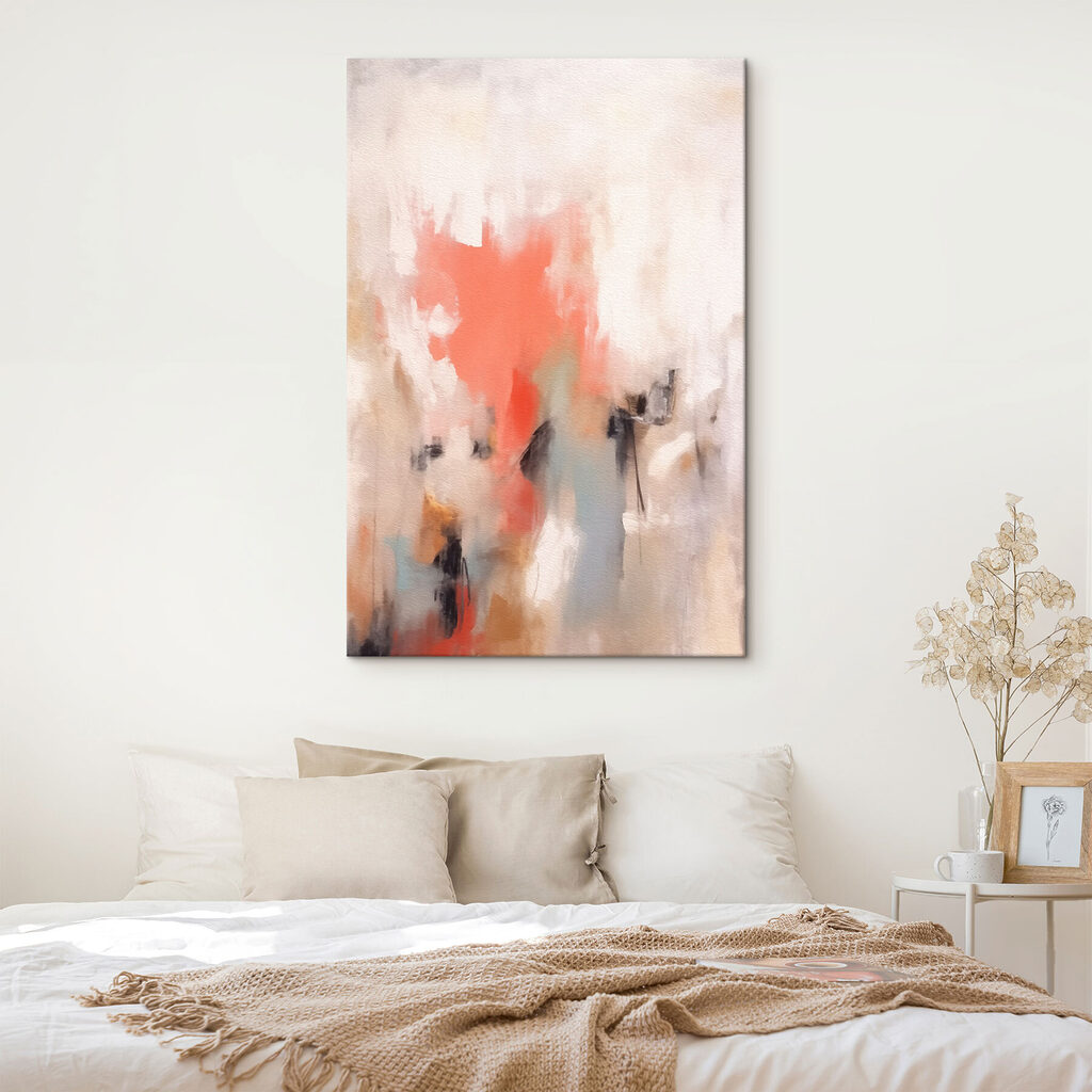 Korallenrot zwischen blassen Strichen — Interieur 2
