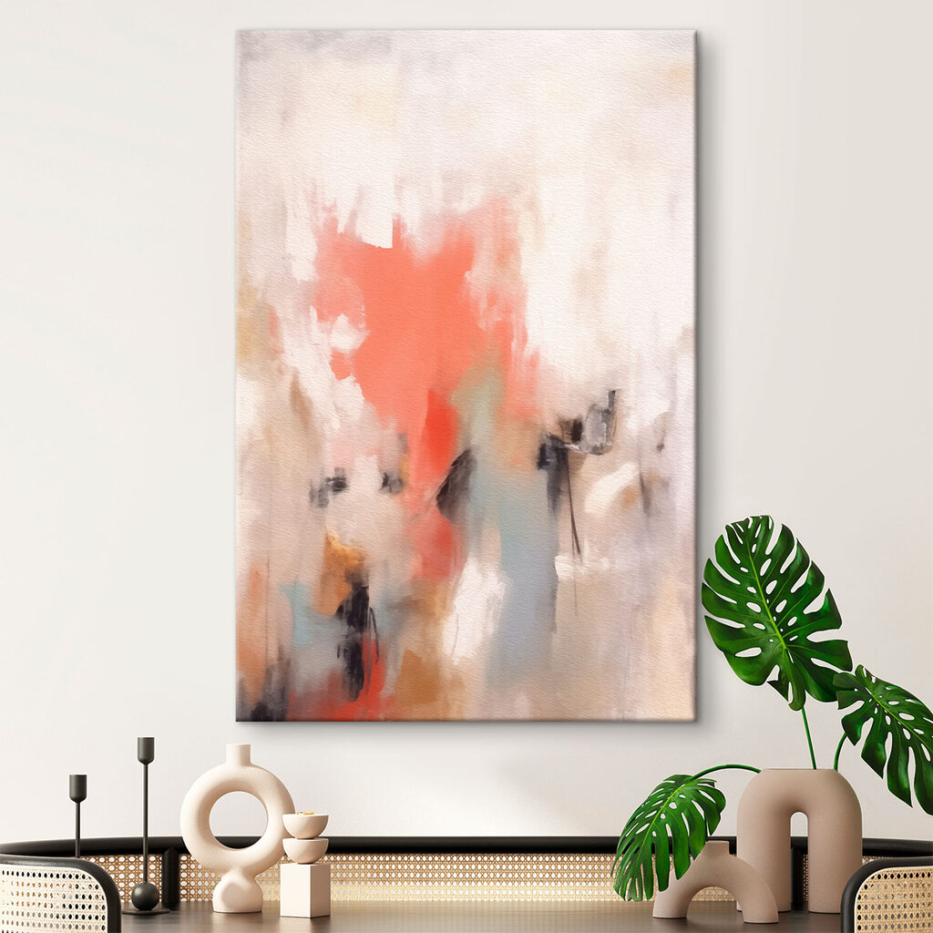Korallenrot zwischen blassen Strichen — Interieur 1