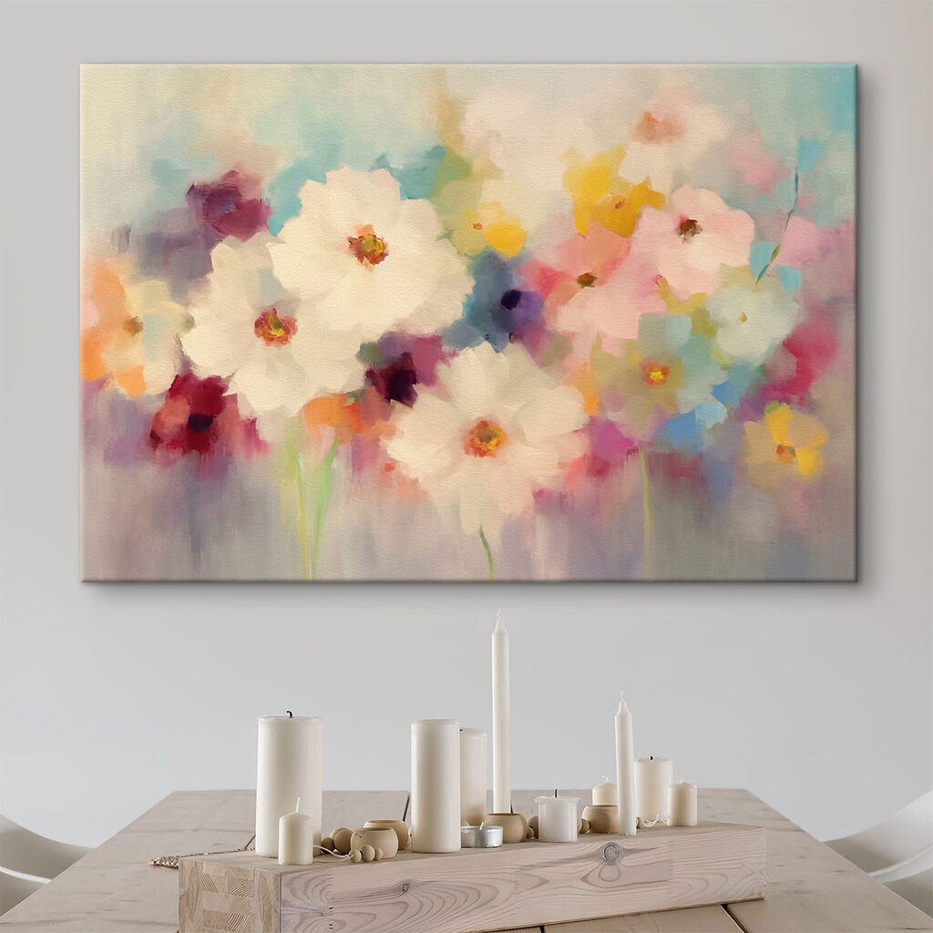 Sommerblumen in zarten Farbflecken — Interieur 2