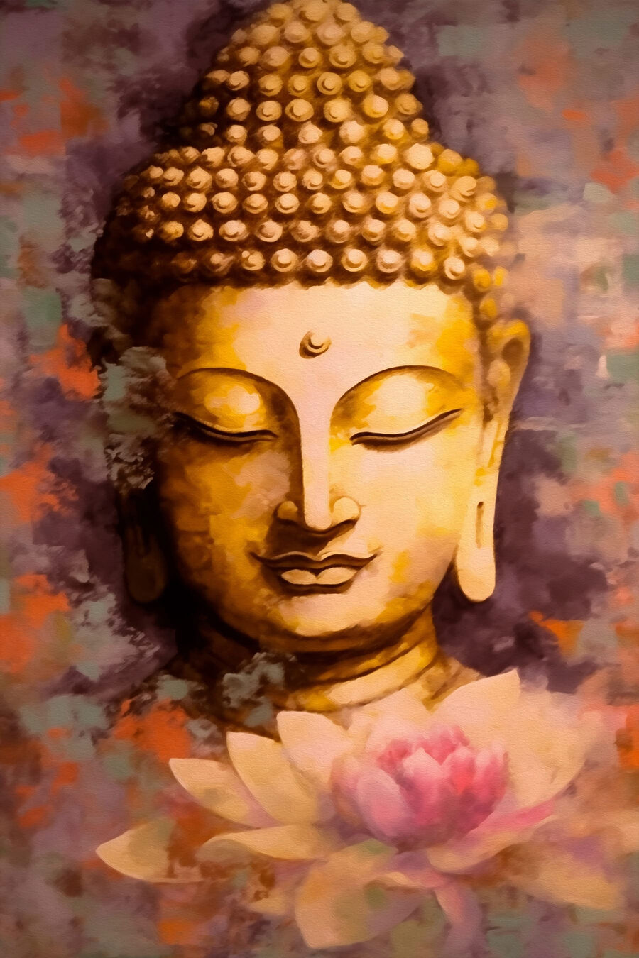 Buddha über rosa Lotus — ganzes Design