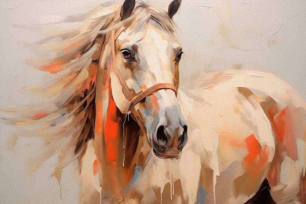 Pferd in warmen Pinselstrichen — ganzes Design