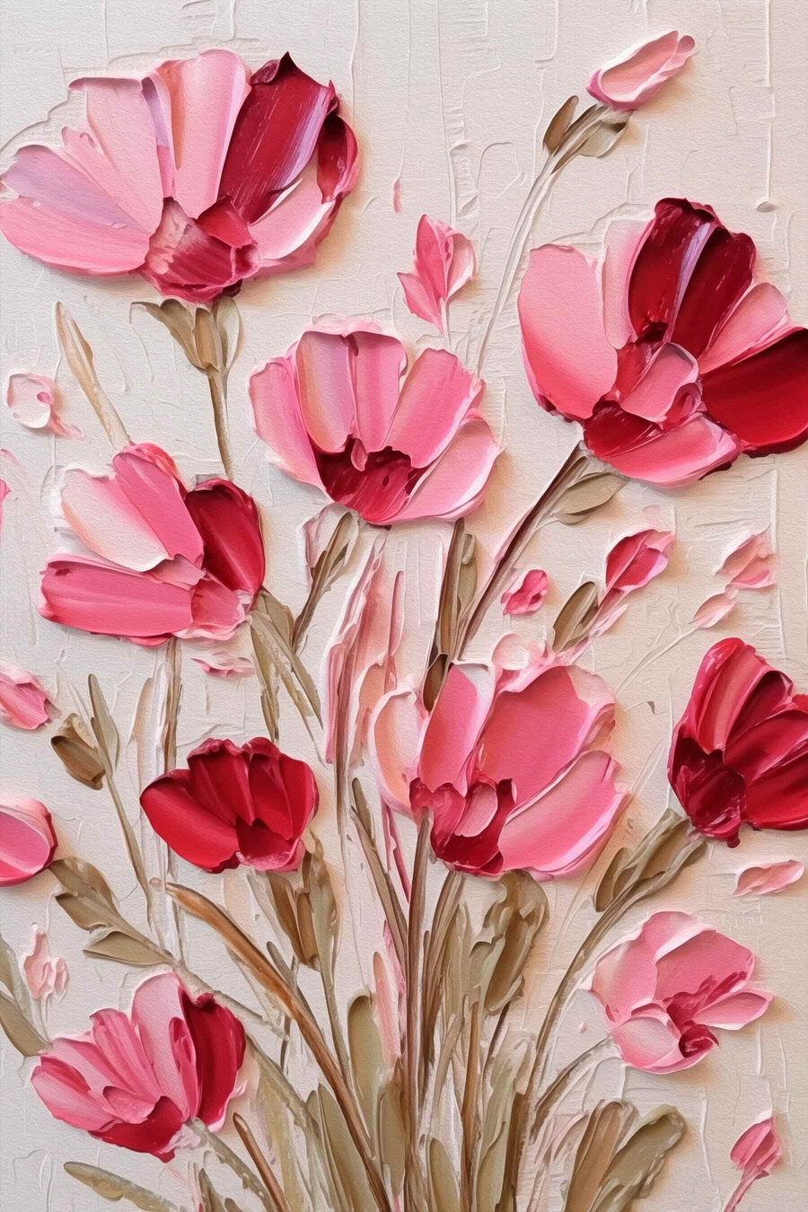 Rosa Mohnblumen — ganzes Design