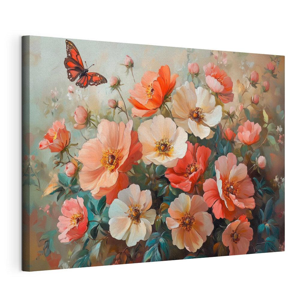 Schmetterling über Feldblumen — Produktansicht