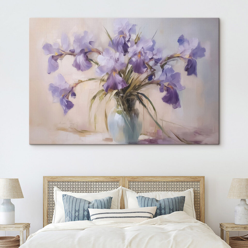 Violette Iris im Glas — Interieur 2