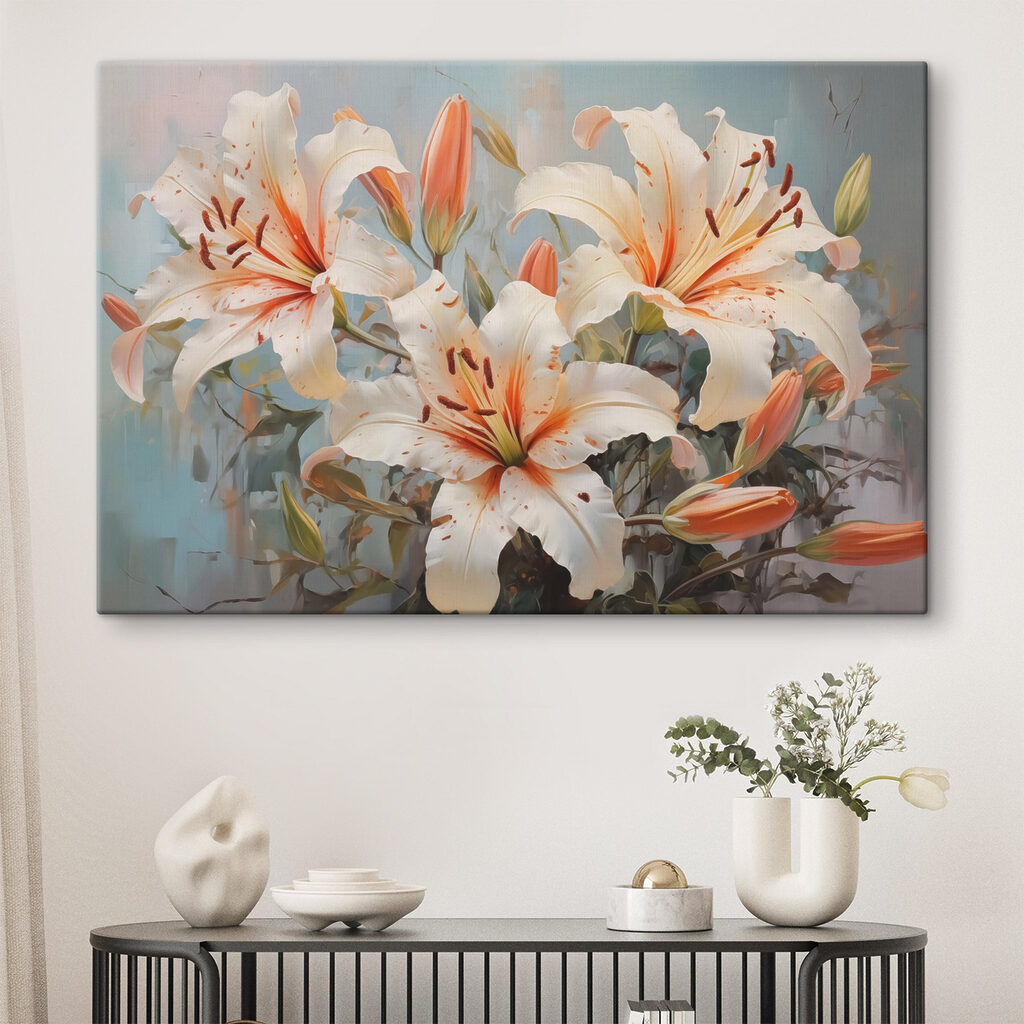 Lilien mit pfirsichfarbenem Herz — Interieur 1