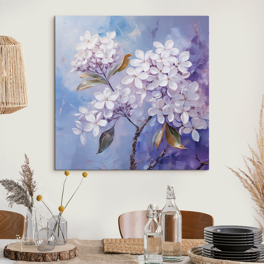 Lila Blüten auf Blau — Interieur 2