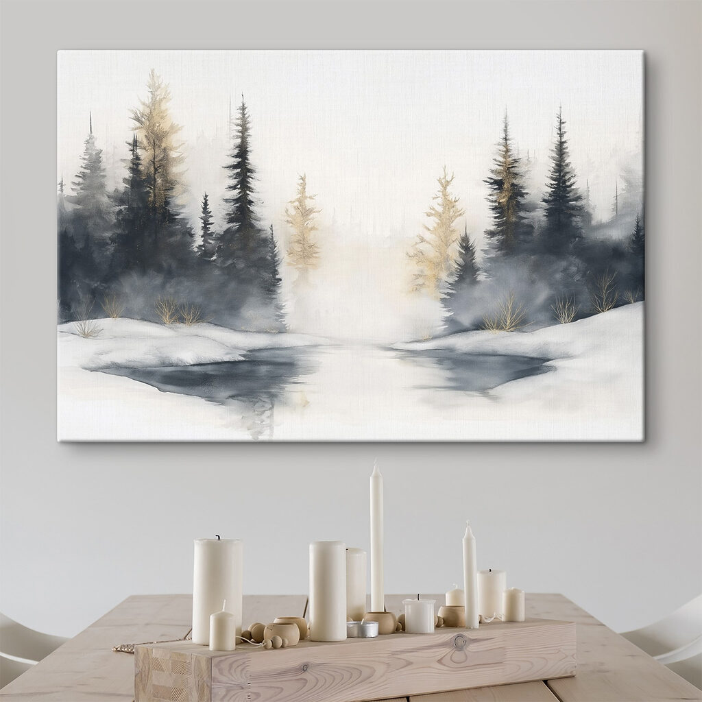 Kiefern am stillen Winterteich — Interieur 2