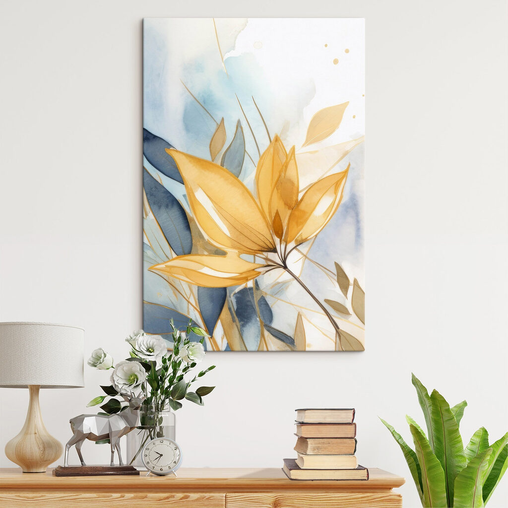 Goldene Blätter und Farbflächen — Interieur 1