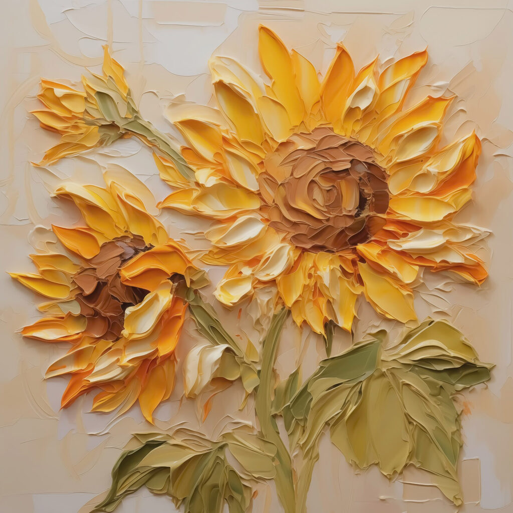Gefaltete Sonnenblumen — ganzes Design