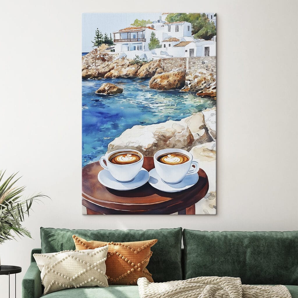 Kaffee bei weißen Küstenhäusern — Interieur 1
