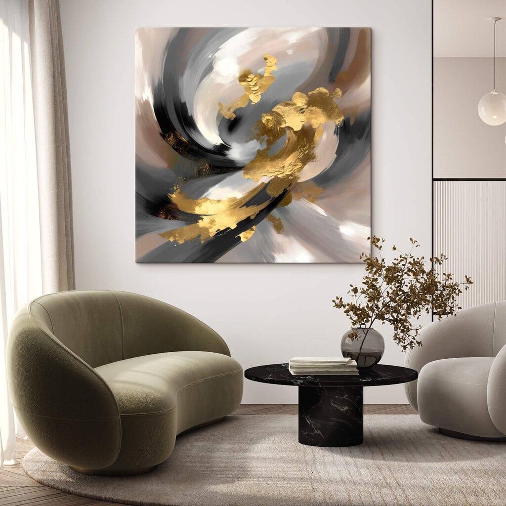 Goldener Wirbel in Grau — Interieur 1