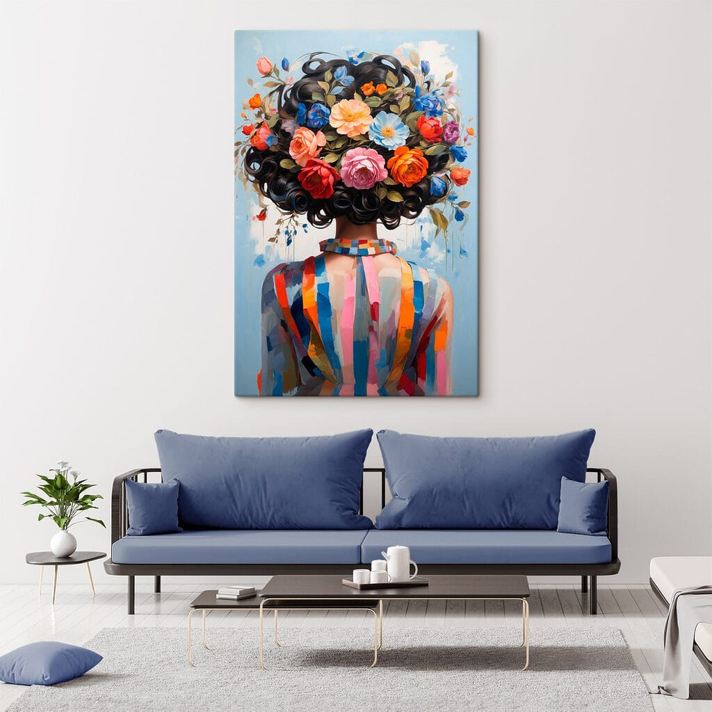 Blumenfrisur über Farbstreifen — Interieur 2