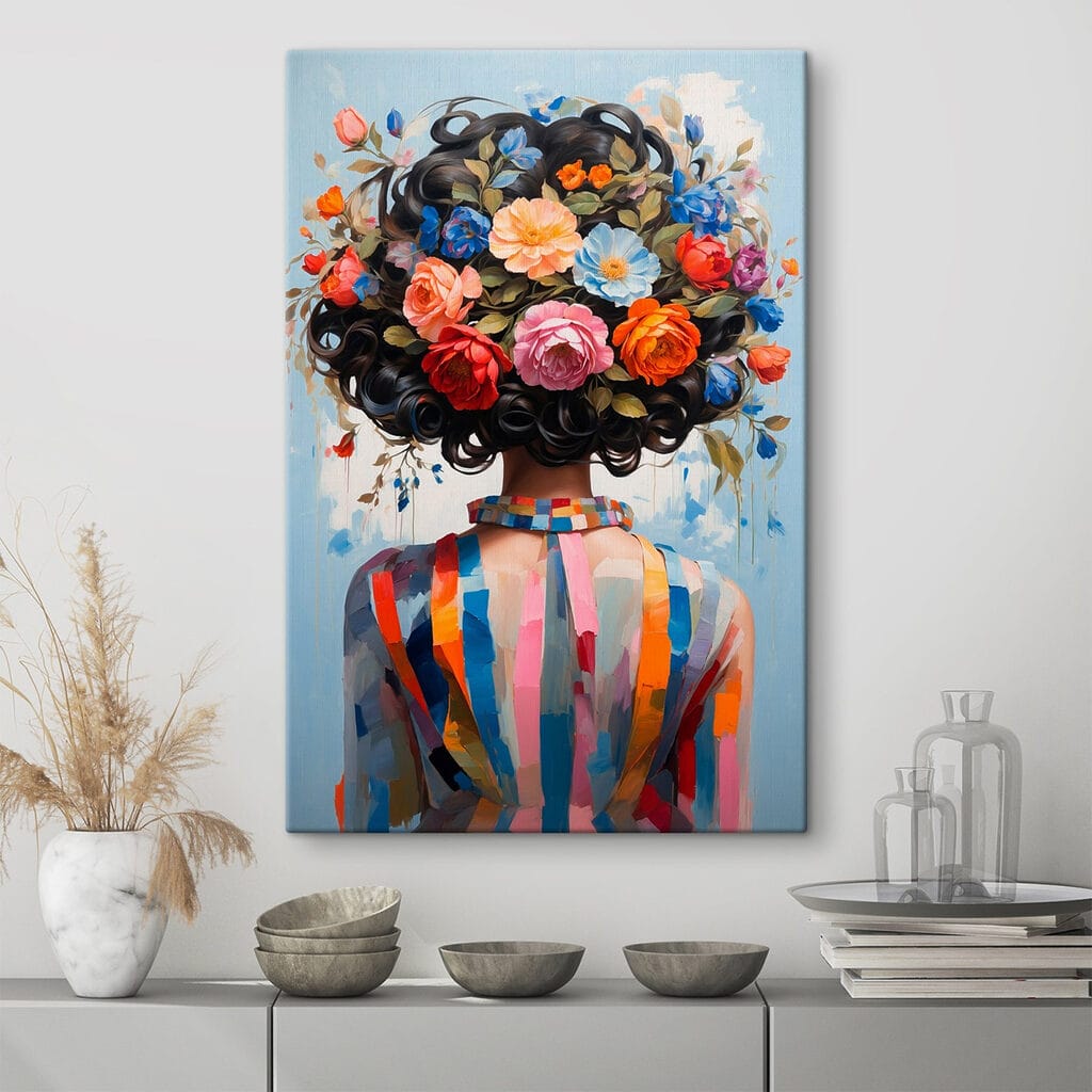 Blumenfrisur über Farbstreifen — Interieur 1