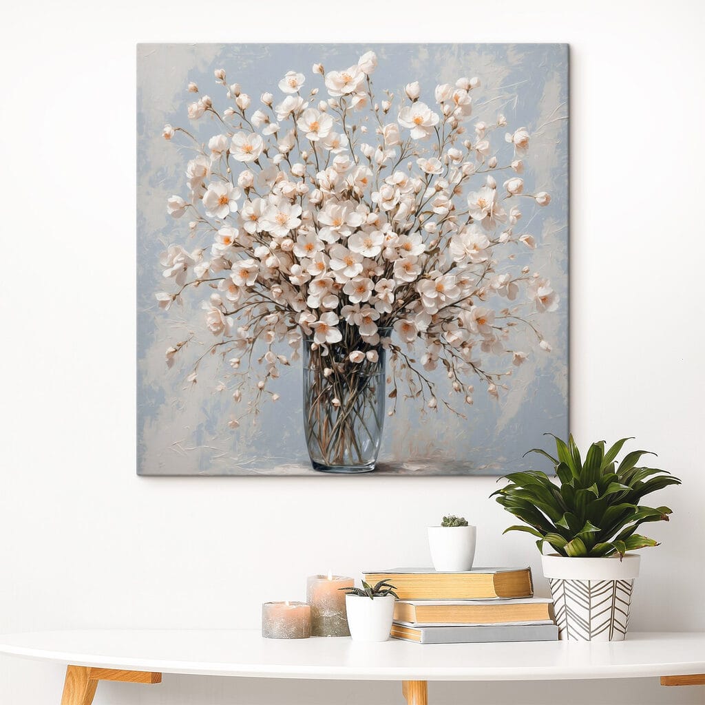 Weiße Blüten im Glas — Interieur 3