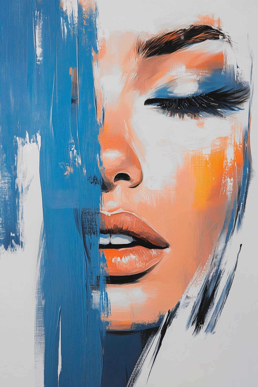 Blick hinter blauer Farbe — ganzes Design