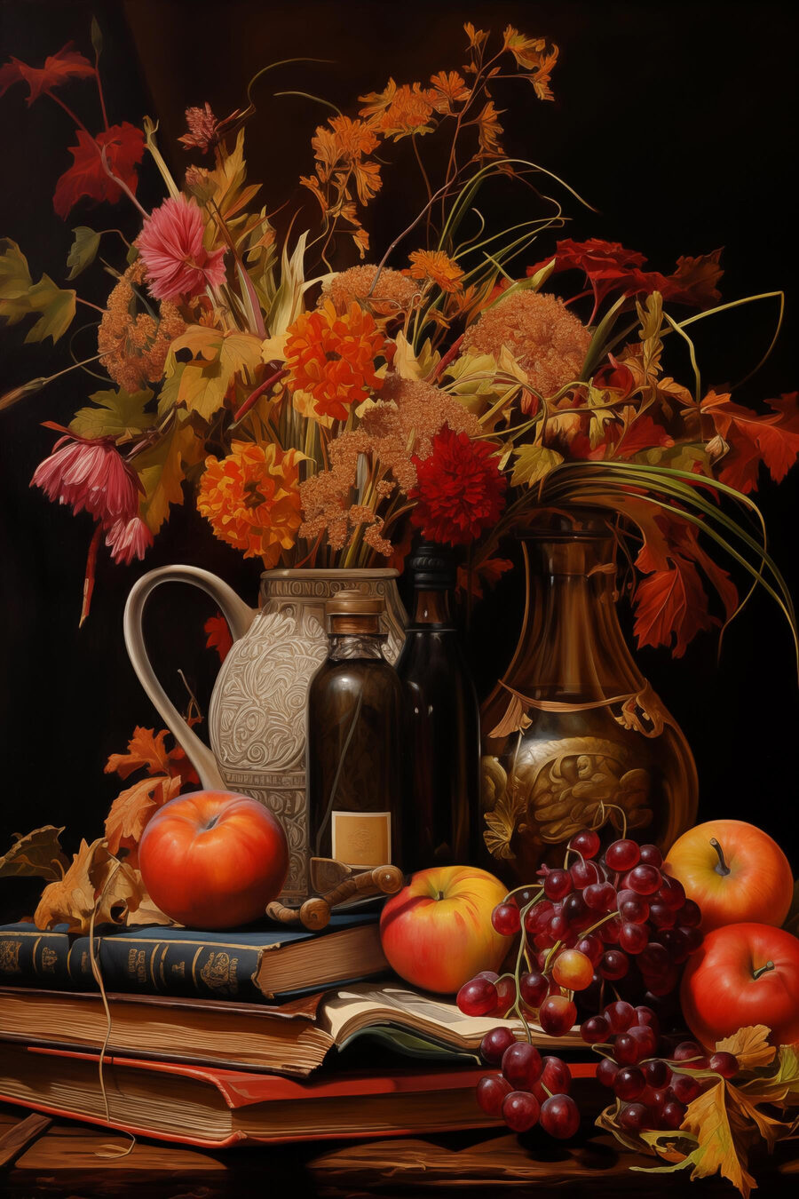 Herbststrauß mit Früchten — ganzes Design
