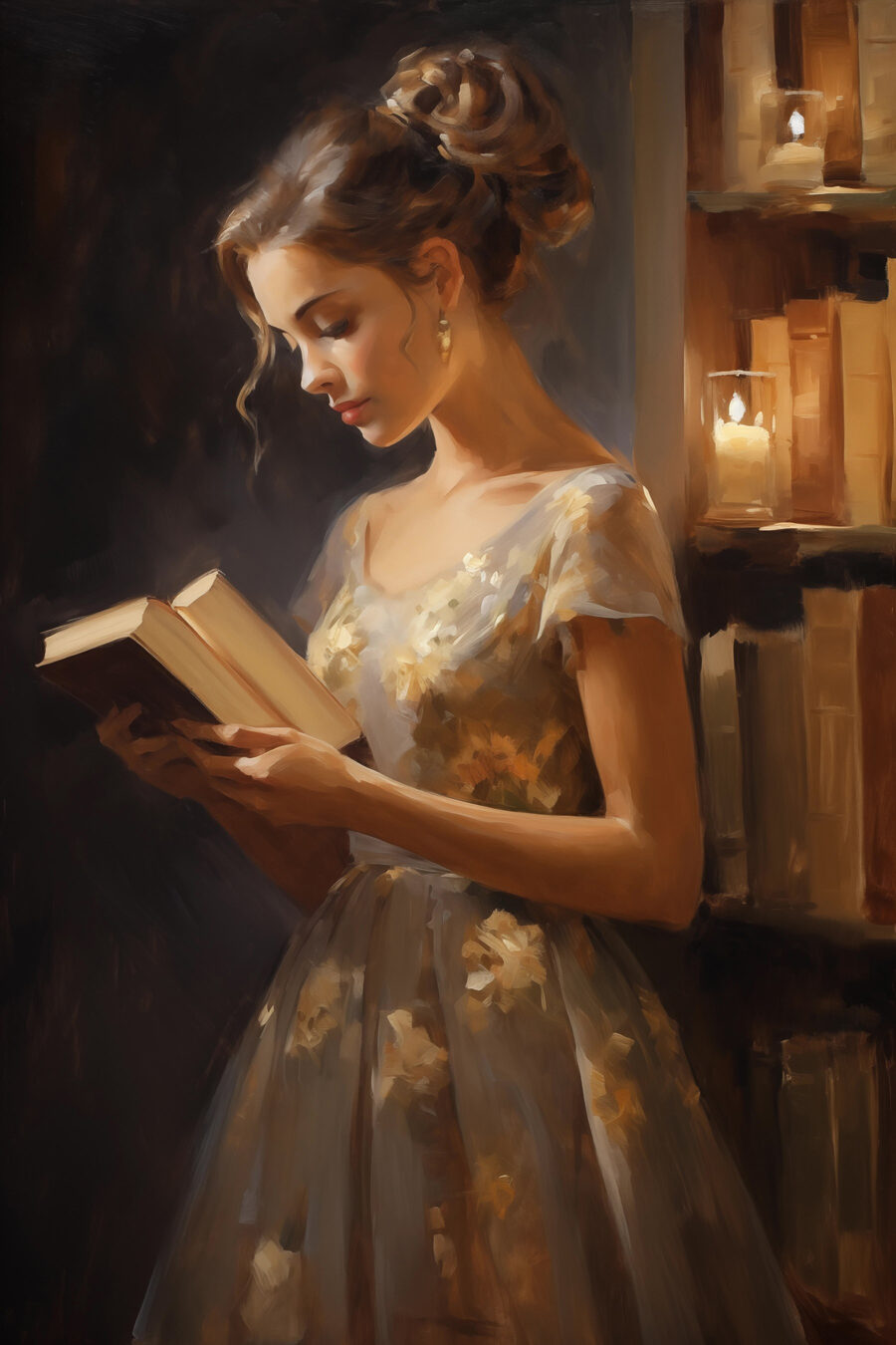 Lesen bei Kerzenlicht — ganzes Design