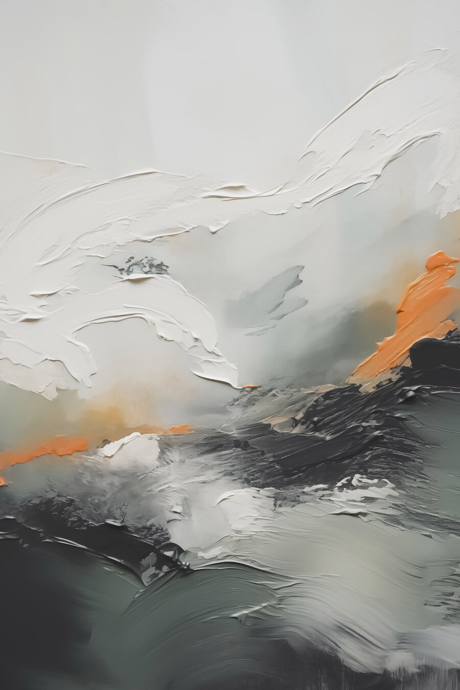 Orangefarbene Linie in Grau — ganzes Design