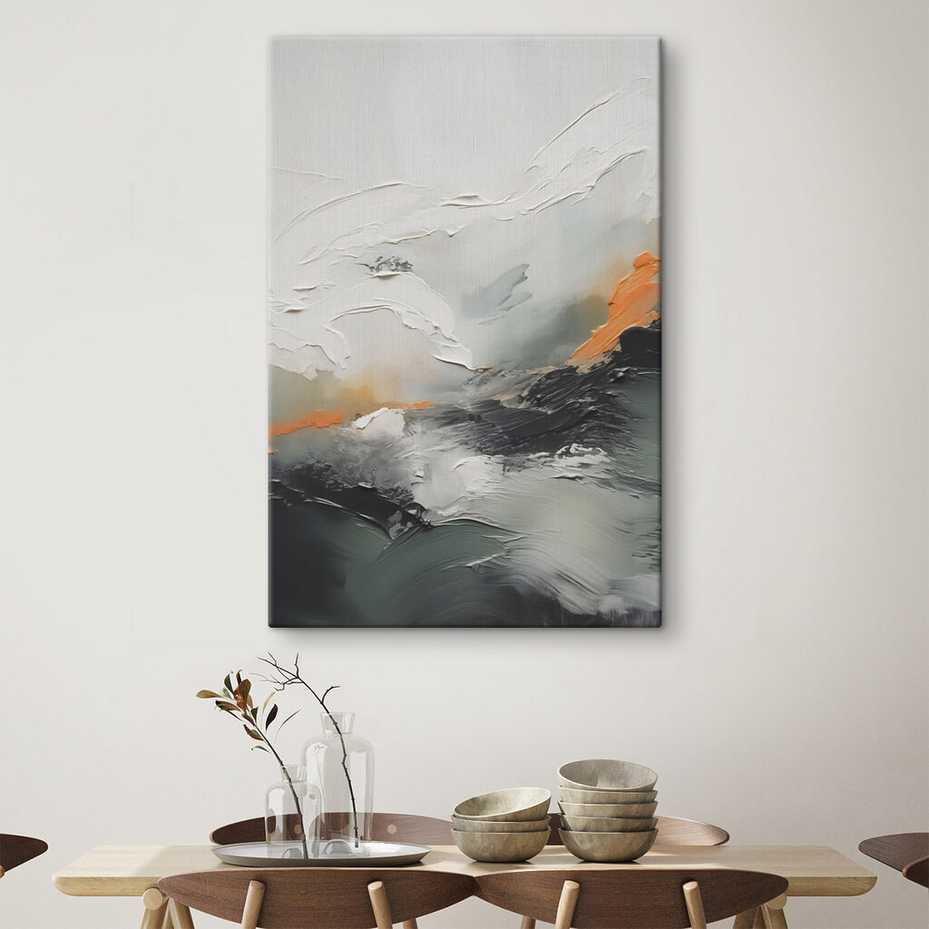 Orangefarbene Linie in Grau — Interieur 2