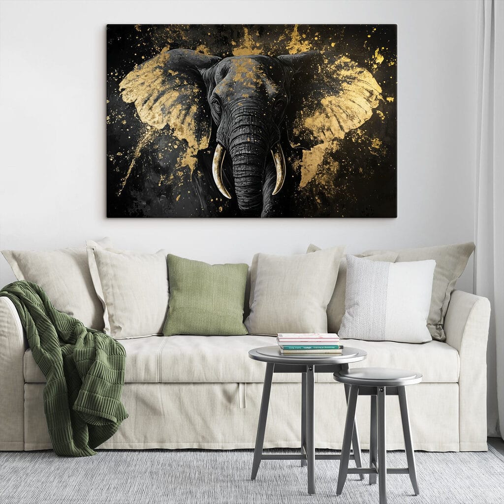 Elefant zwischen Goldspritzern — Interieur 2