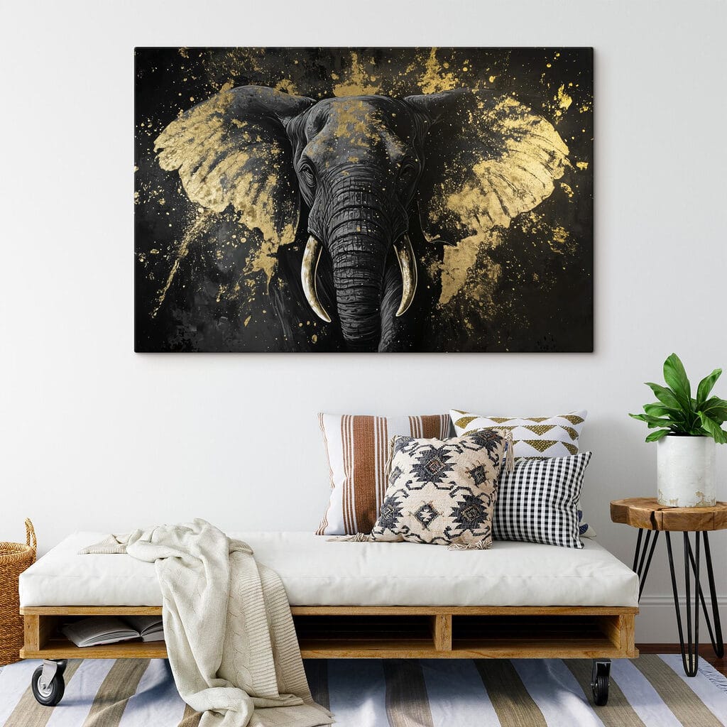 Elefant zwischen Goldspritzern — Interieur 3
