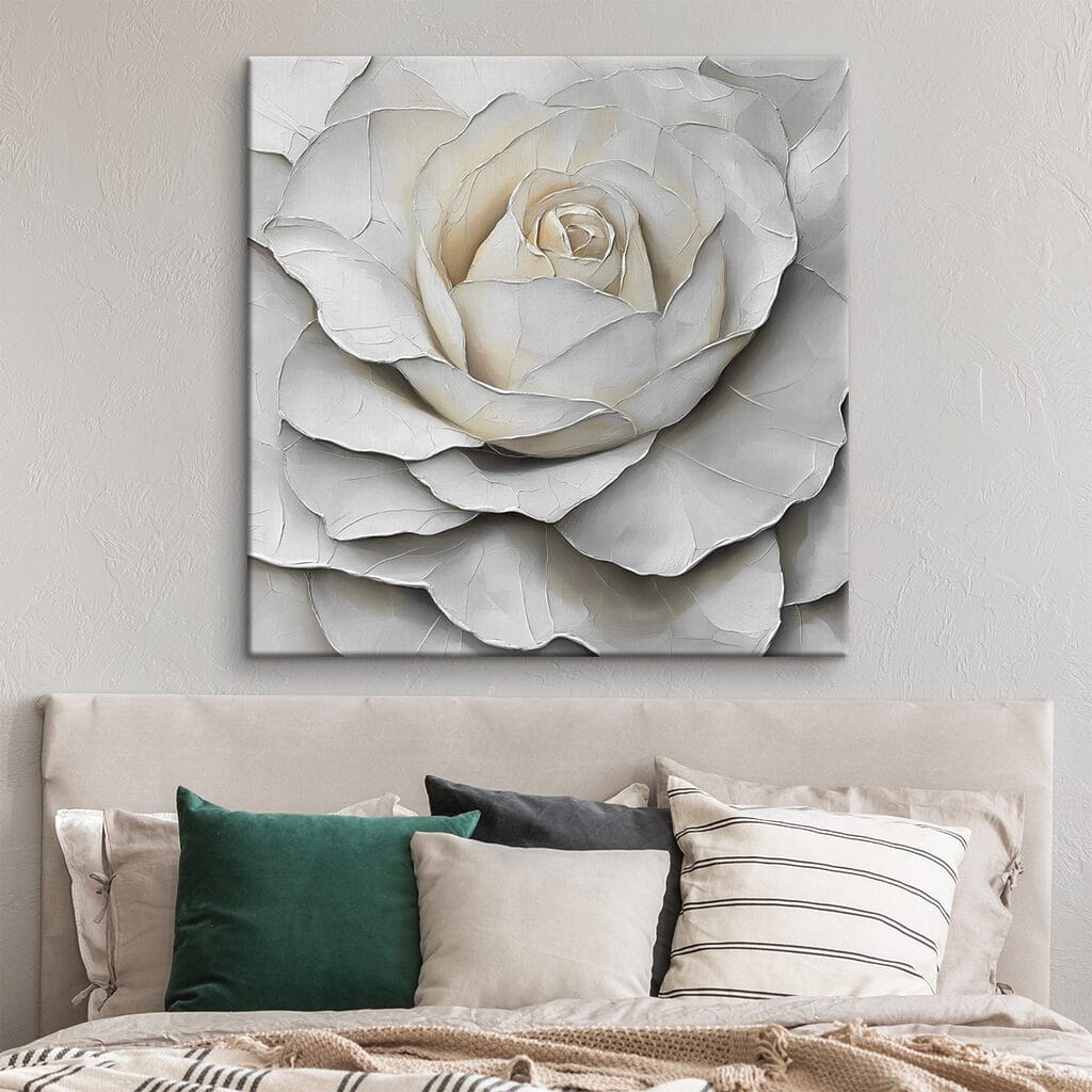 Weiße Rose in Schattenfalten — Interieur 2