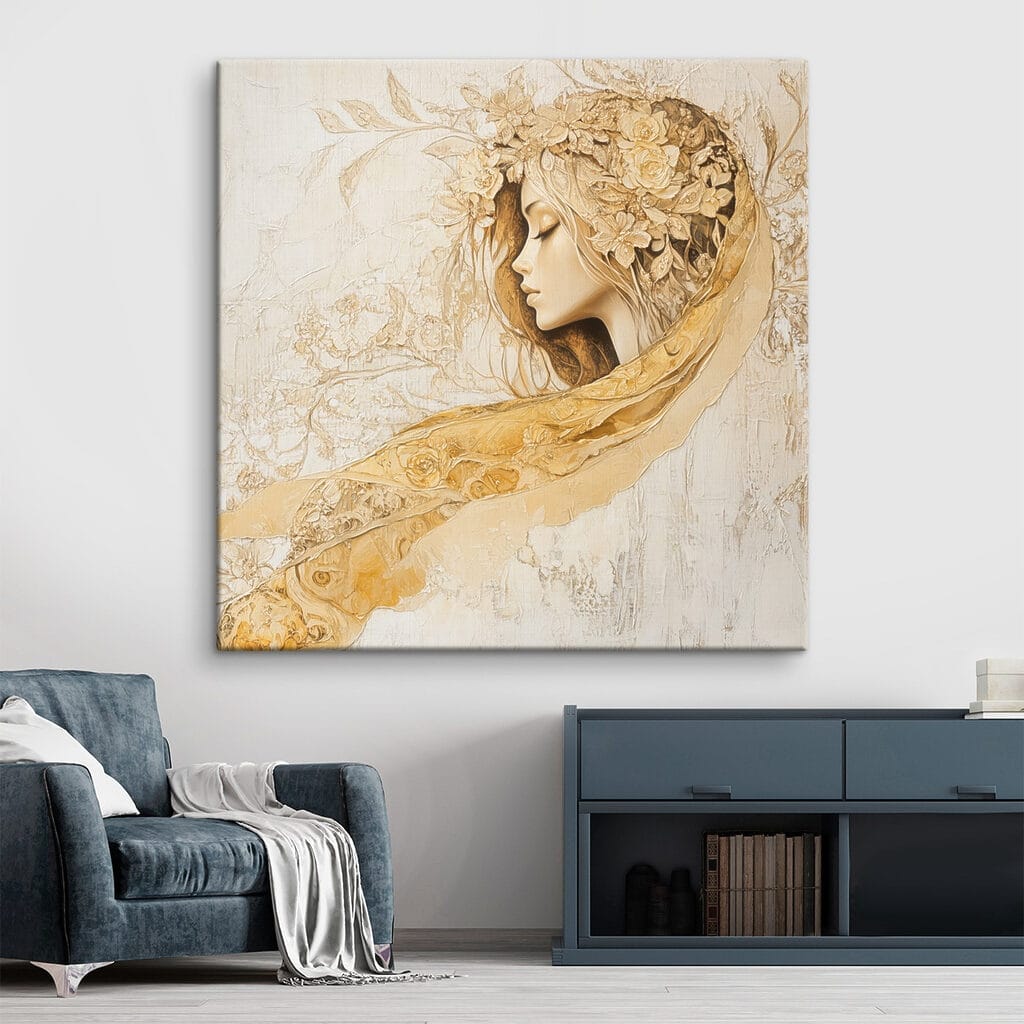 Frauenprofil mit goldenem Schleier — Interieur 2