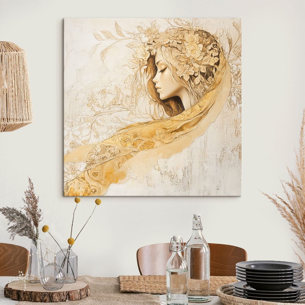 Frauenprofil mit goldenem Schleier — Interieur 1