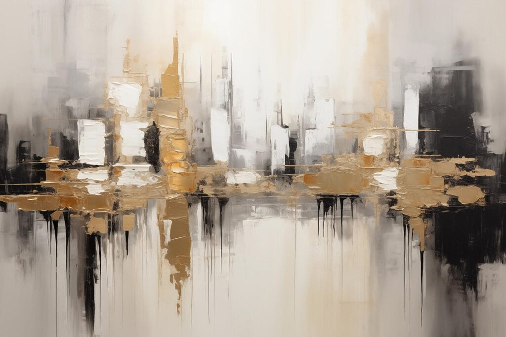 Stadt in goldenen Spiegelungen — ganzes Design