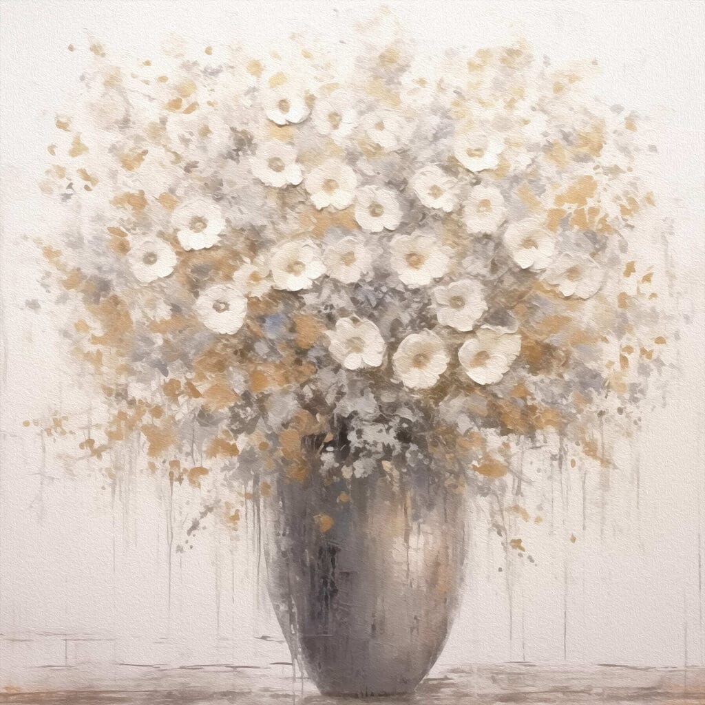 Kleine Blumen in Grau — ganzes Design