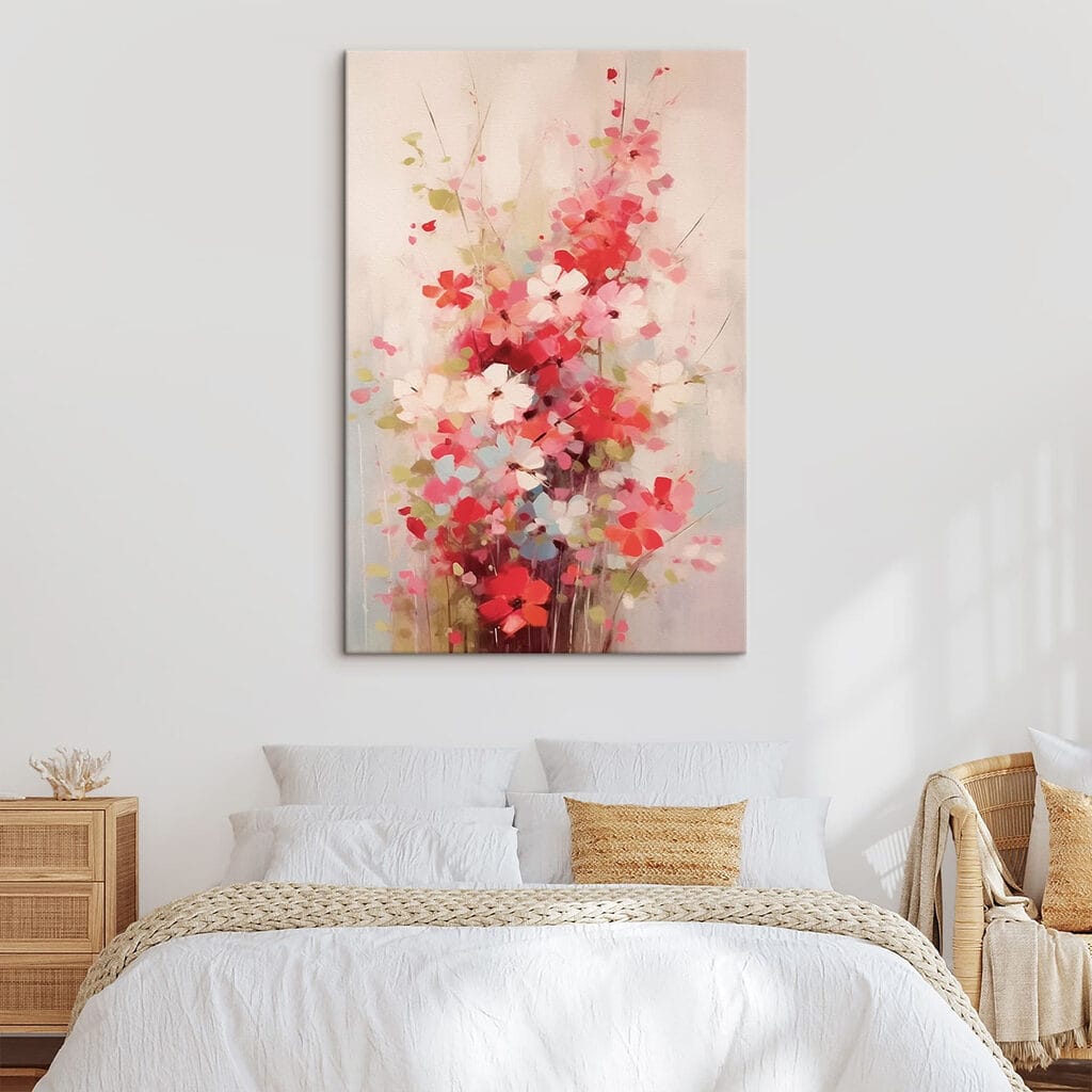 Rosa Blüten in Farbtupfern — Interieur 2