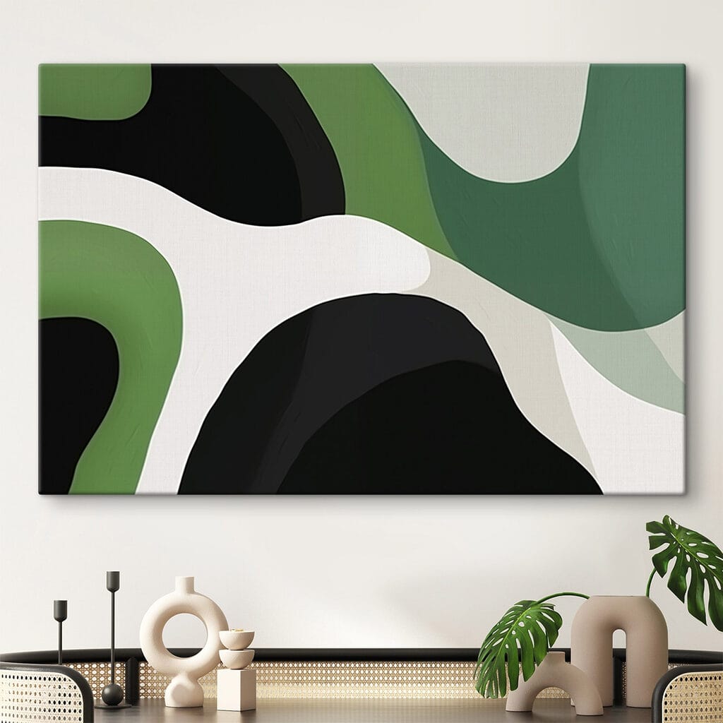 Grüne Bögen zwischen Schwarzweiß — Interieur 2