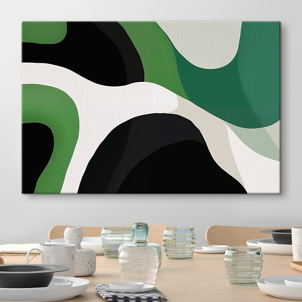 Grüne Bögen zwischen Schwarzweiß — Interieur 1