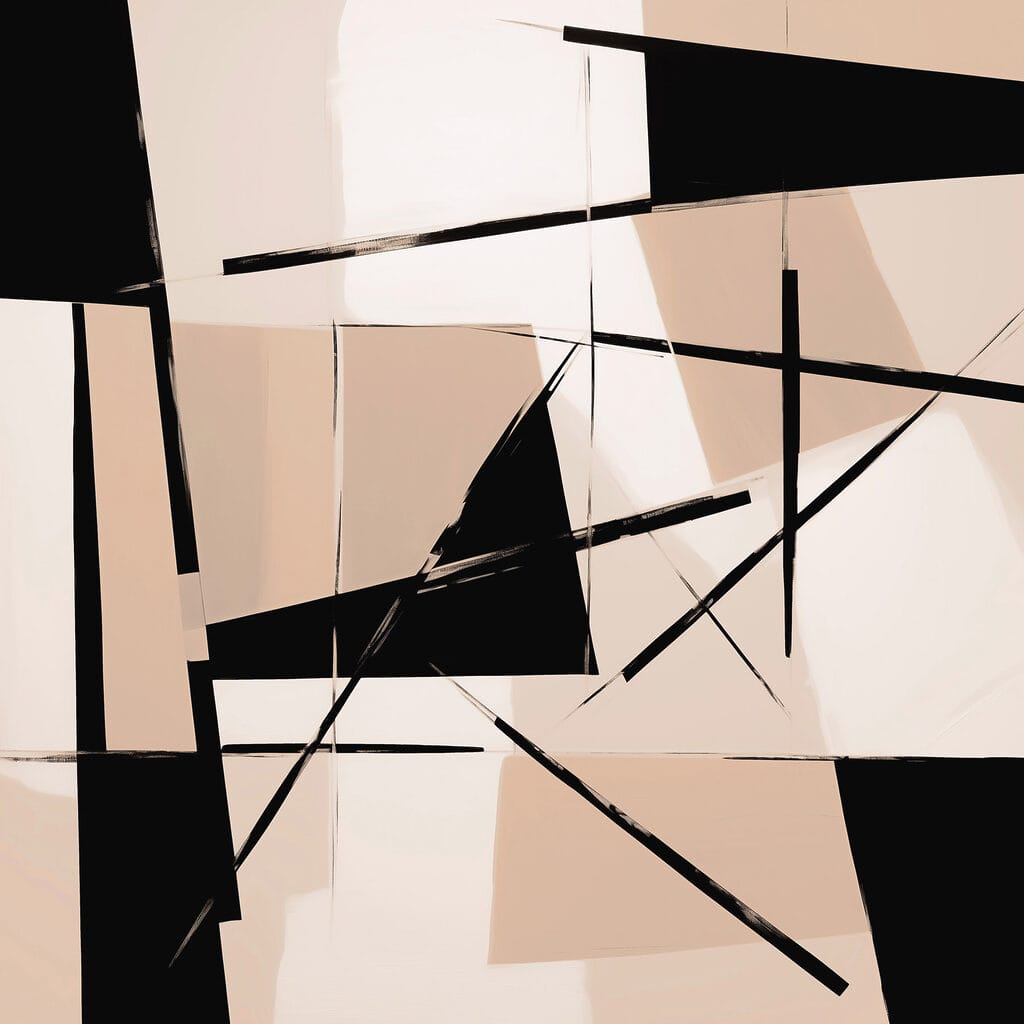 Schwarze Linien durch Beige — ganzes Design