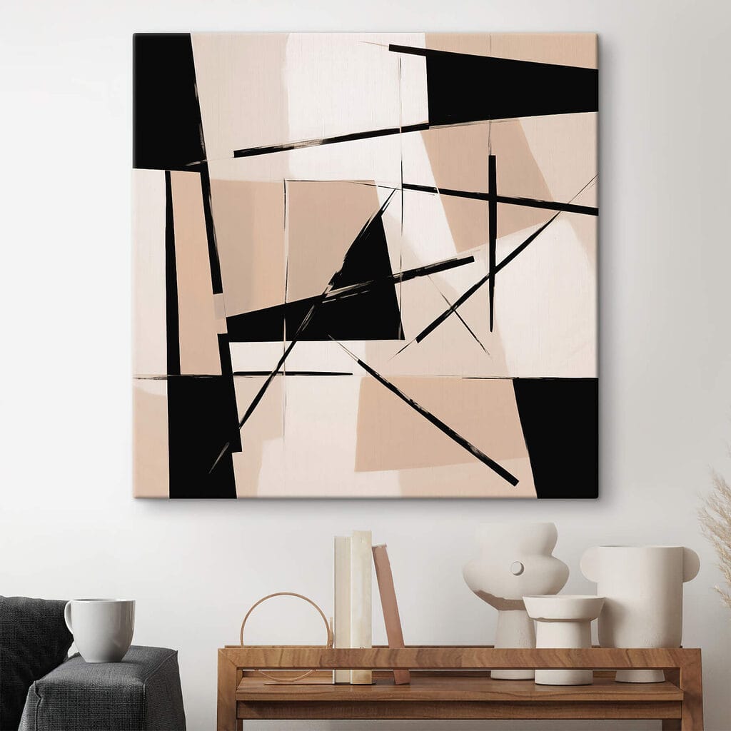 Schwarze Linien durch Beige — Interieur 2