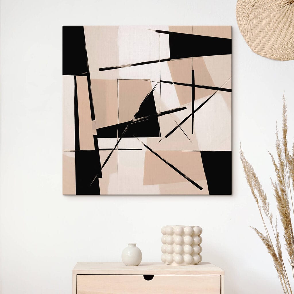 Schwarze Linien durch Beige — Interieur 1