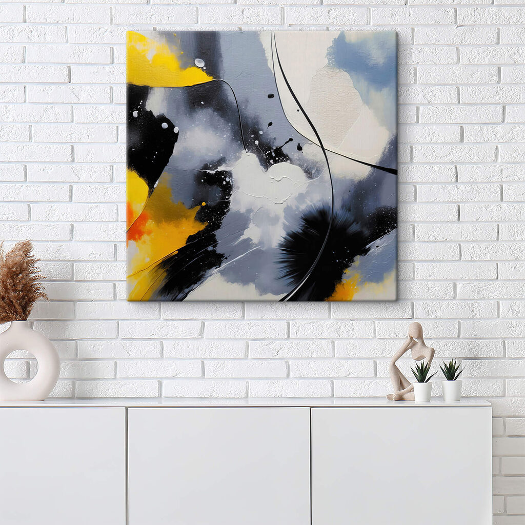 Gelb zwischen schwarzen Tintenflecken — Interieur 2