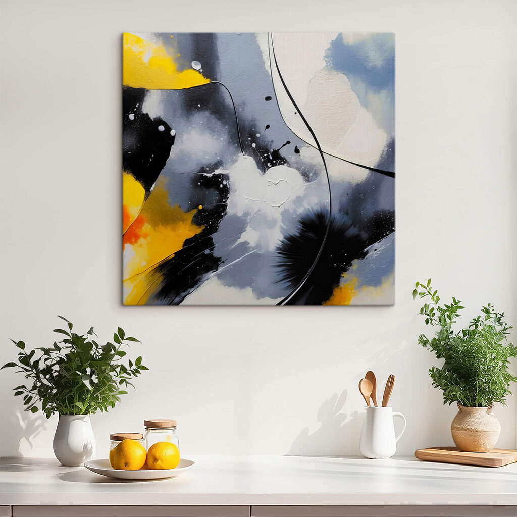Gelb zwischen schwarzen Tintenflecken — Interieur 3