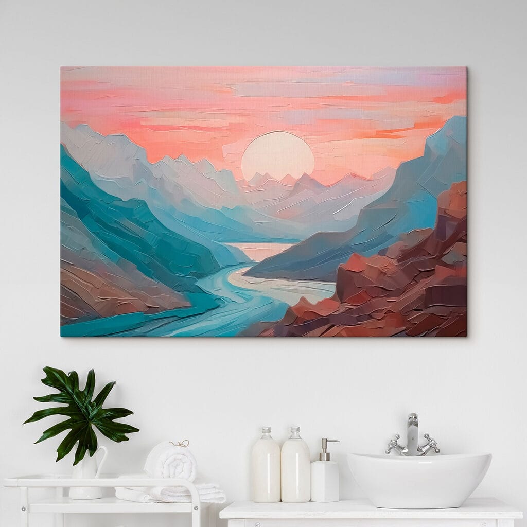 Flussschlucht unter rosa Sonne — Interieur 1