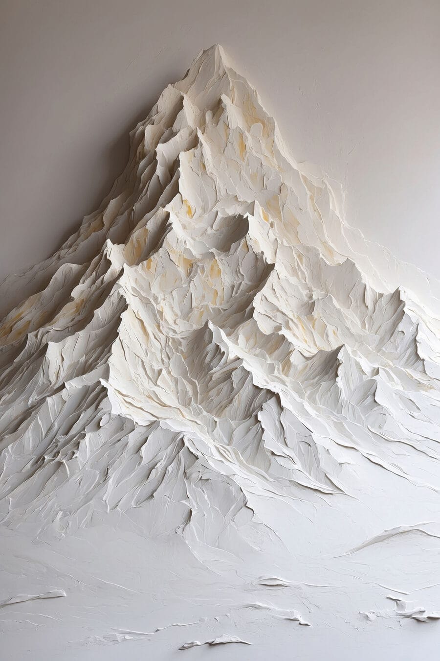 Weißer Berg mit Falten — ganzes Design