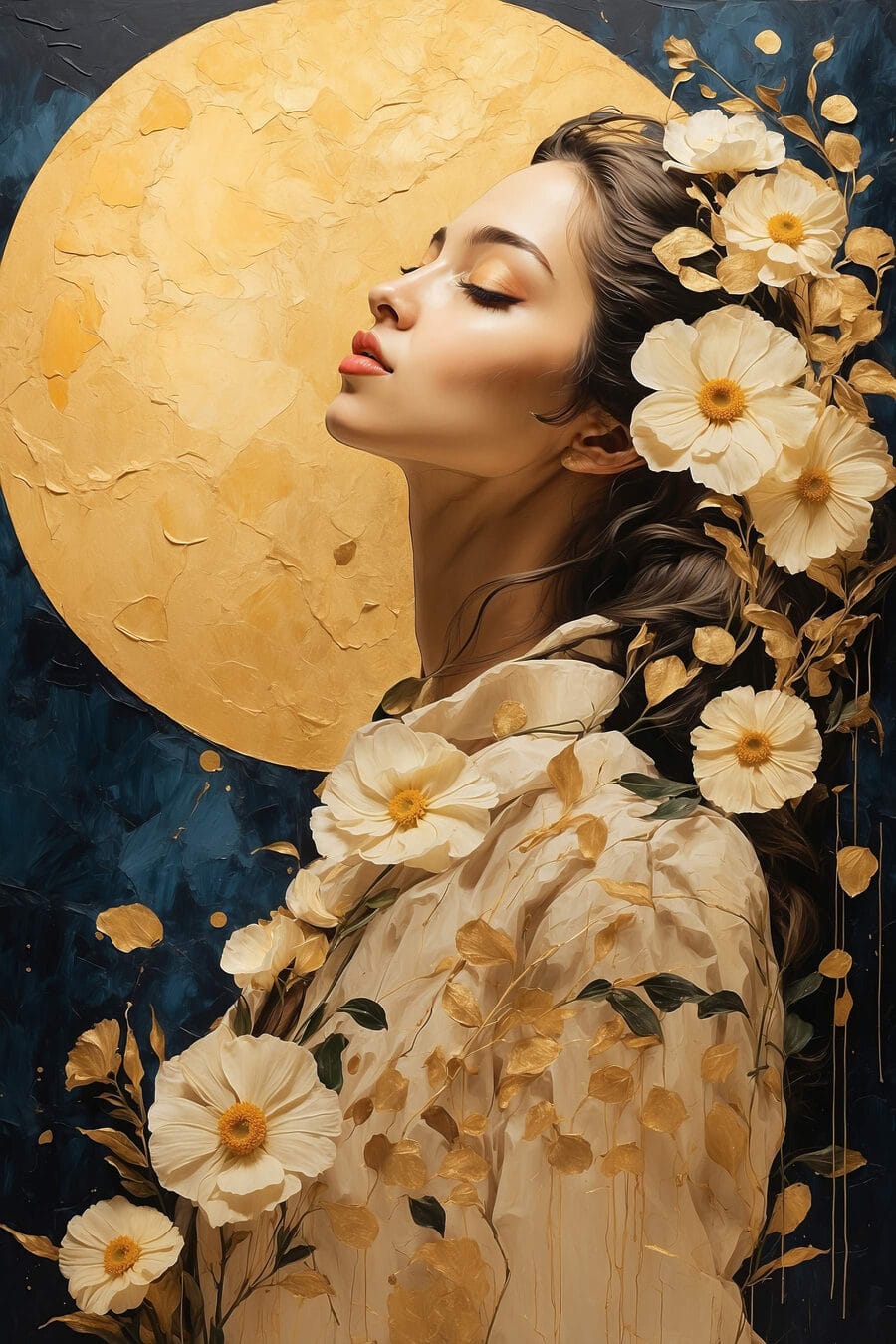 Blütenkleid bei Vollmond — ganzes Design