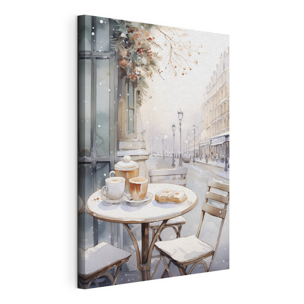Café am Boulevard, gespannte Leinwand mit umlaufender Kante