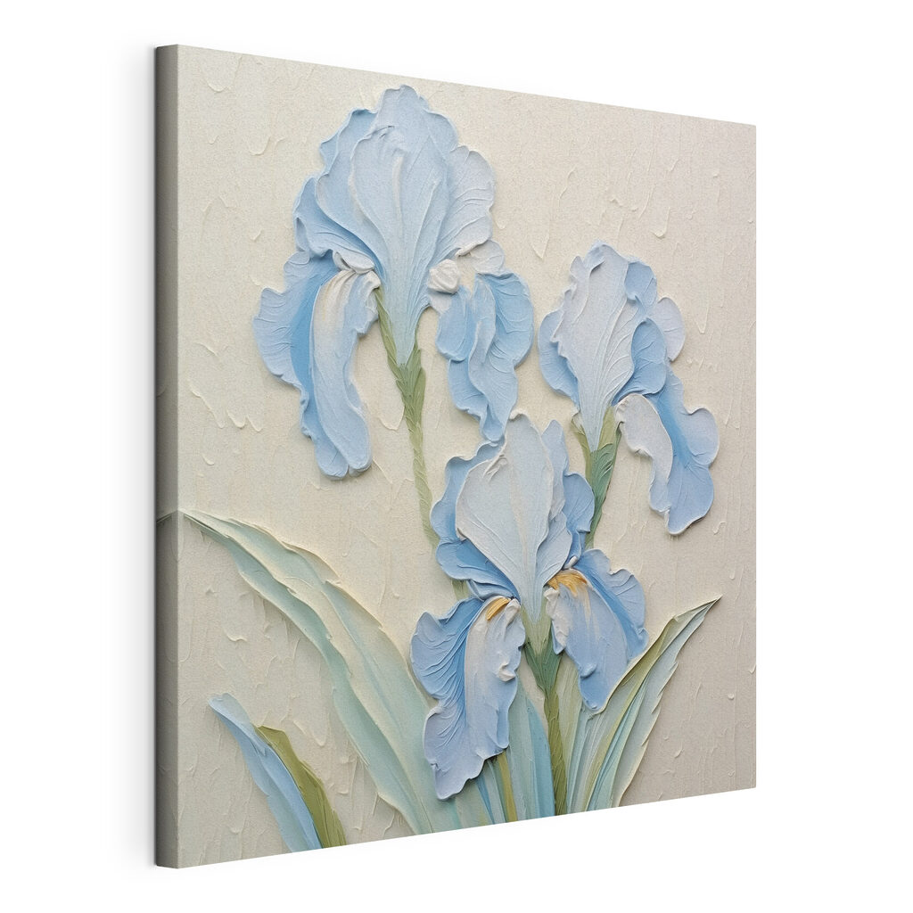 Hellblaue Iris auf Cremeweiß — Produktansicht