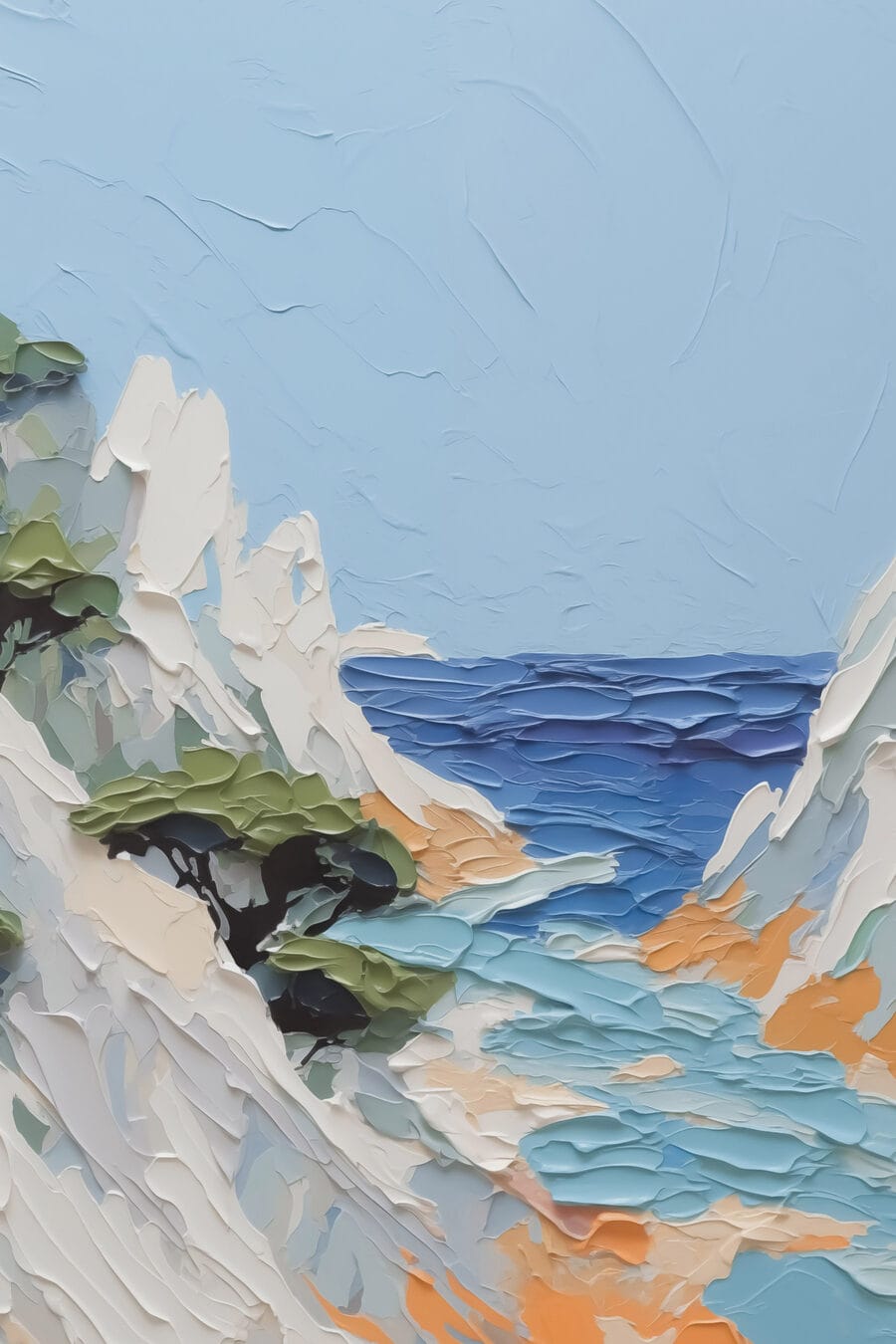 Bucht zwischen weißen Felsen — ganzes Design