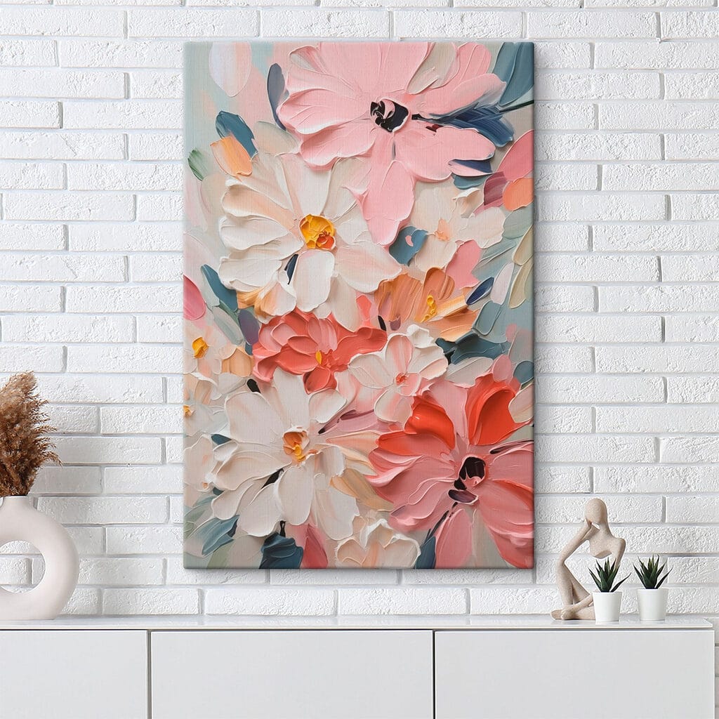 Rosa Blüten in Farbflächen — Interieur 2